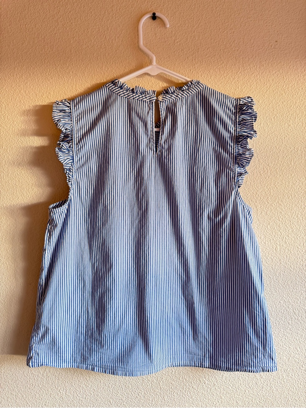 J. Crew Blue and White Striped Sleeveless Blouse - Picture 3 of 11